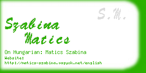 szabina matics business card